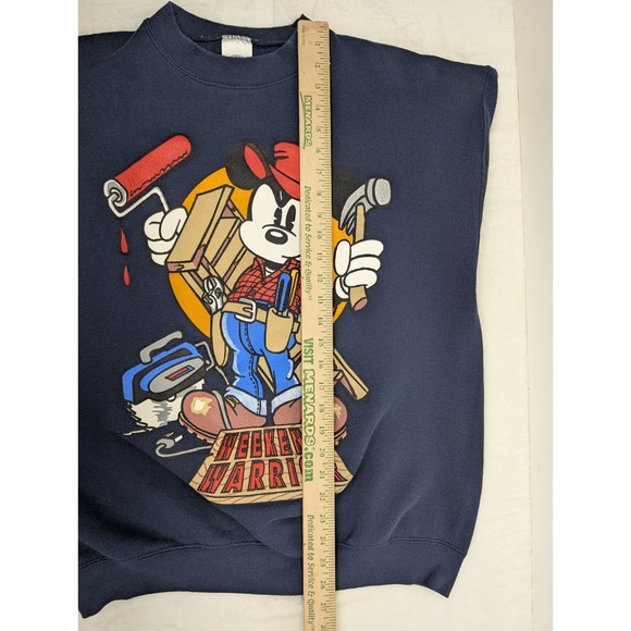 Vintage Mickey Mouse Crewneck Sweatshirt XL Made In Usa Cartoon Dad Fix It Rare - Picture 8 of 9